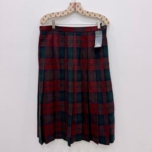 Meigle Scottish 100% pure new wool Red Green Tartan Watch Plaid skirt New Sz 16